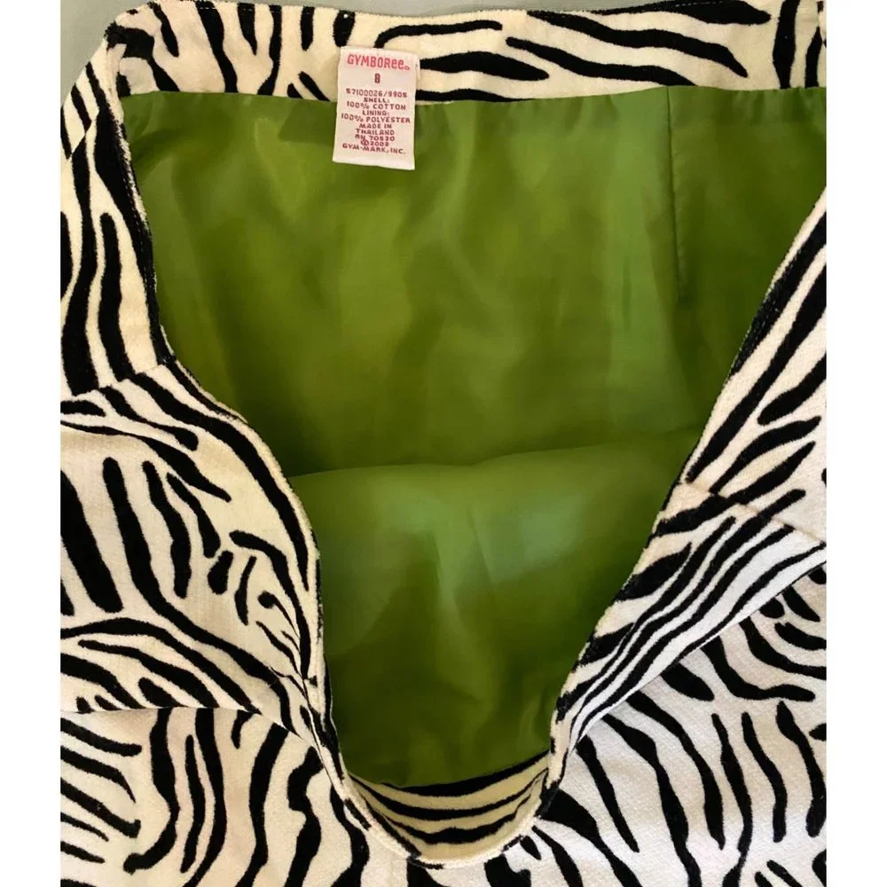 VTG New Gymboree MOM 8 Mod Zebra Print 2004 Mini Skirt Mommy & Me Velvet Mother
